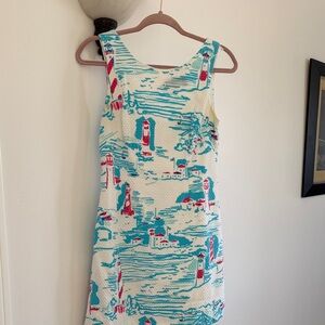 Lilly Pulitzer Aqua and Red Mini Dress